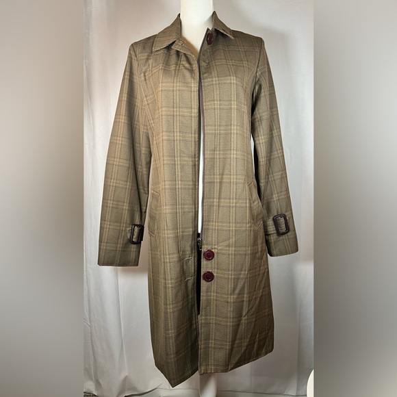 HURLEY Women’s Brown Tan Trench Peacoat with Buckle & Button Details Full Zip M - Picture 3 of 8